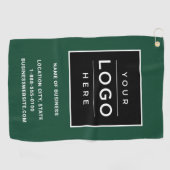 Custom Green Business Logo Company Branded Golfhanddoek (Horizontaal)