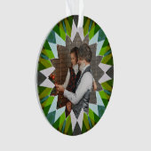 Custom Green Christmas Star Family Photo Gift Tree (devant)