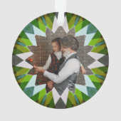 Custom Green Christmas Star Family Photo Gift Tree (dos)