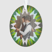 Custom Green Christmas Star Family Photo Gift Tree (devant)