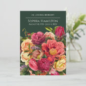 Custom Green Floral Funeral Memorial Programme Programma (Staand voorkant)