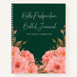 Custom Green Floral Postpartum Journal | New Moms Notitieboek