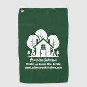 Custom Green Forest House Real Estate Company Golfhanddoek (Voorkant)