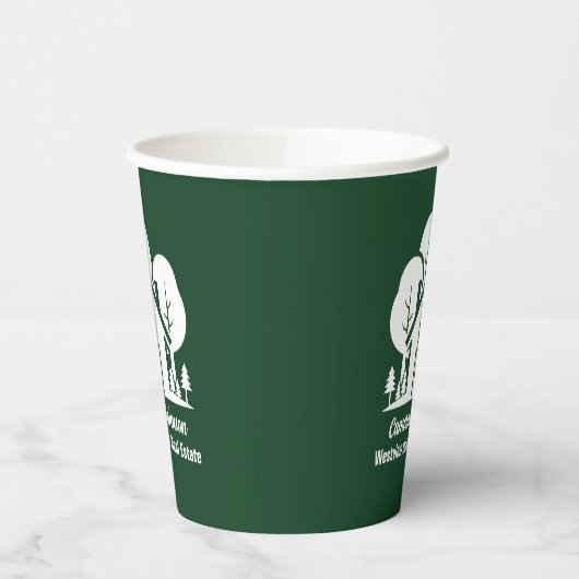 Custom Green Forest House Real Estate Company Papieren Bekers (Links)