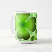 Custom Green Lucky Clover Pattern Gift Koffiemok (Voorkant links)