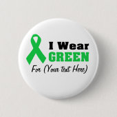 Custom Green Ribbon Awareness Ronde Button 5,7 Cm (Voorkant)