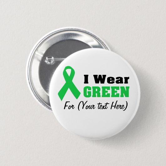 Custom Green Ribbon Awareness Ronde Button 5,7 Cm (Voorkant /achterkant)