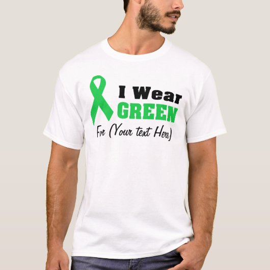 Custom Green Ribbon Awareness T-shirt (Voorkant)