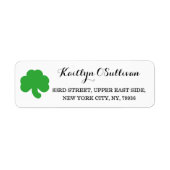 Custom Green Shamrock Clover Irish St Patricks Day Etiket (Voorkant)