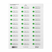 Custom Green Shamrock Clover Irish St Patricks Day Etiket (Full Sheet)