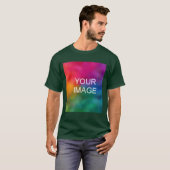 Custom Green Upload Your Image Logo Photo Mens T-shirt (Voorkant volledig)