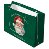 Custom Green van Santa Claus Kinder Kerst Groot Cadeauzakje (Voorkant Gekanteld)