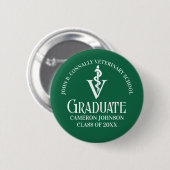 Custom Green Veterinaire School Afstuderen Naam Ta Ronde Button 5,7 Cm (Voorkant /achterkant)