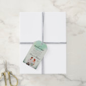 Custom green watercolor flowy wedding cadeaulabel (Met Touw)