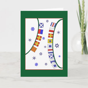 Custom Greeting Boat Signal Flag Christmas Kaart