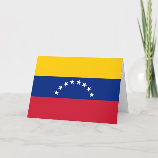 Custom greeting card with flag of Venezuela Kaart (Voorkant)