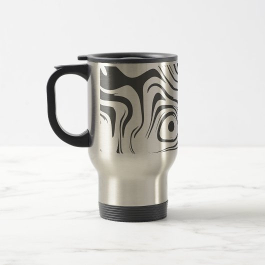 Custom Grey Abstract Swirly Pattern Personalised Reisbeker (Links)