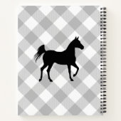 Custom Grey Buffalo Plaid Horse Pony Notitieboek (Achterkant)