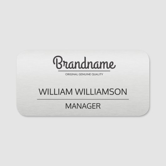 Custom Grey Logo Employee Naamplaatje (Voorkant)