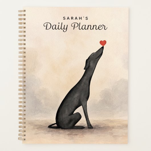 Custom Greyhound Planner, Greyhound gift Planner (Voorkant)