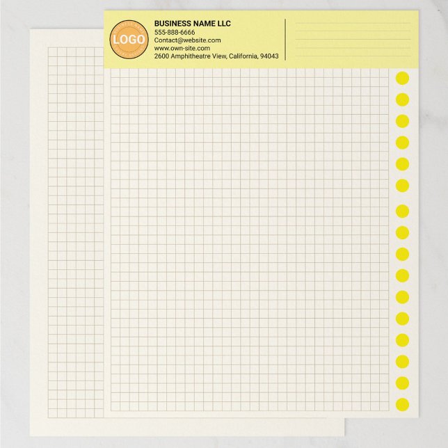 Custom Grid Graph Paper Sheets with Company Logo Briefhoofd (Engineering Graph Pad with Company Logo)