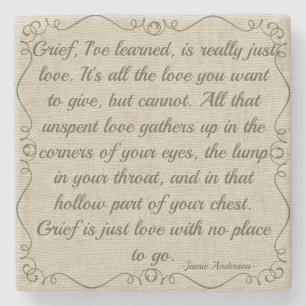 Custom Grief is Love Quote Stenen Onderzetter