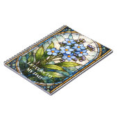 Custom Grief Journal Forget Me Not Stained Glass  (Côté gauche)