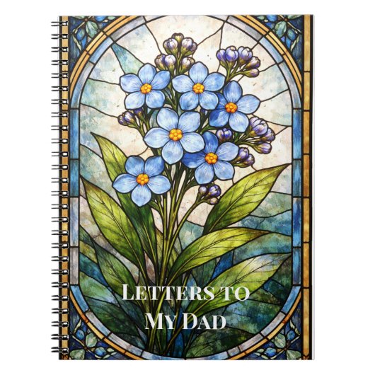 Custom Grief Journal Forget Me Not Stained Glass  (Devant)