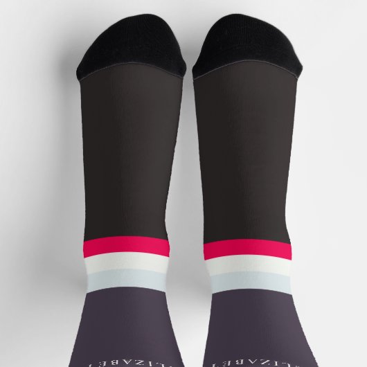 Custom Grijs Blauw Wit Rood Zwart Kleurenblok Sokken (Top)