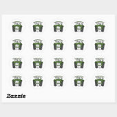 Custom Groene Tractor Land Schuur Rustieke Bruilof Ronde Sticker (Vel)