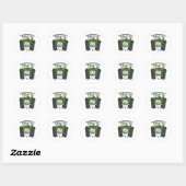 Custom Groene Tractor Land Schuur Rustieke Bruilof Ronde Sticker (Vel)