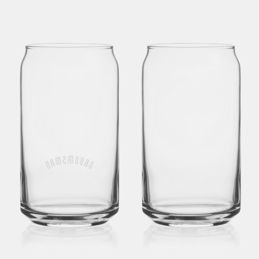 Custom Groomsman Bierglazen set van 2 Blikvorm Glas (Achterkant)