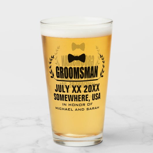 Custom Groomsman Glas (Voorkant gevuld)