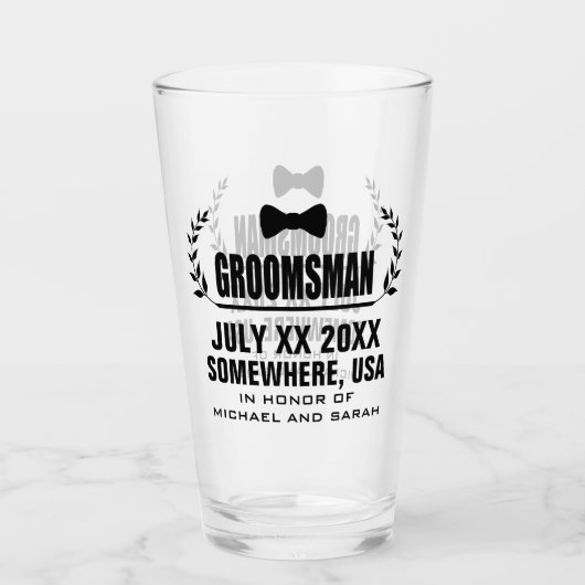 Custom Groomsman Glas (Voorkant)