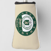 Custom Groomsman Name Laurel Wreath Wedding Golfheadcover (Draai 90)