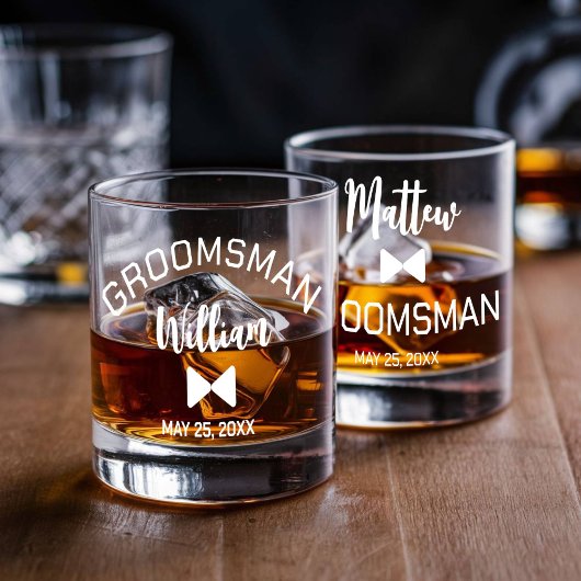 Custom Groomsman whisky glas set van 2
