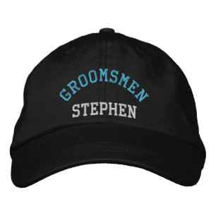Custom groomsmen bachelor blauw honkbal pet