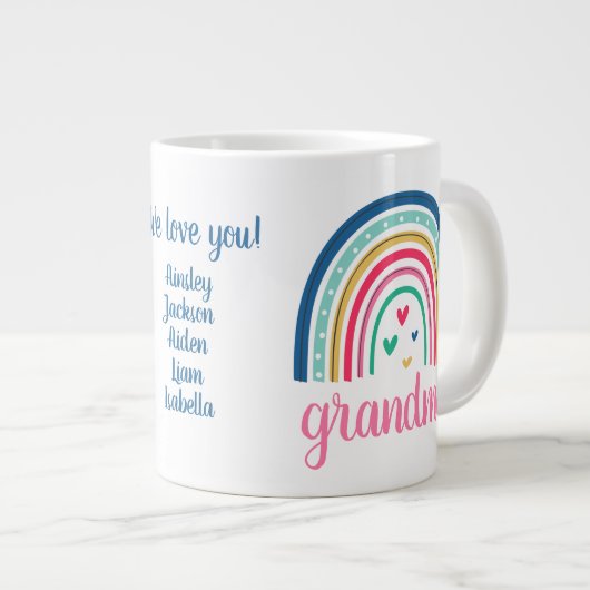 Custom Grootmoeder Rainbow Extra Grote Beker (Voorkant rechts)