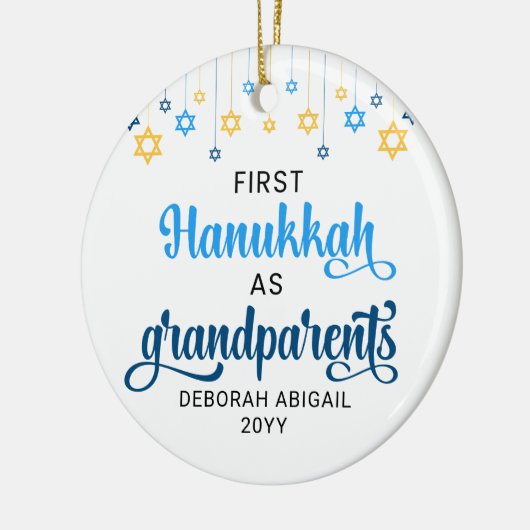Custom GROOTOUDERS EERSTE HANUKKAH Keramisch Ornament (Links)
