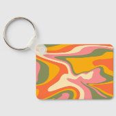 Custom Groovy Liquified Marble Retro 60s  Sleutelhanger (Achterkant)