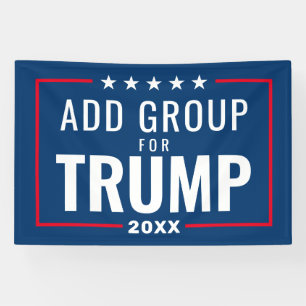 Custom Group voor Trump 2024 - rood wit blauw Spandoek