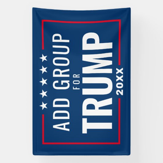 Custom Group voor Trump 2024 - rood wit blauw Spandoek (Verticaal)