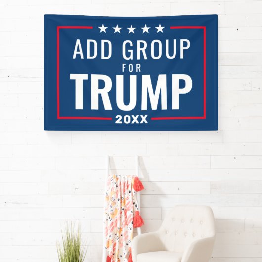Custom Group voor Trump 2024 - rood wit blauw Spandoek (Insitu)