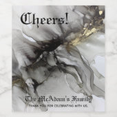 Custom Grunge Black Gold Wijn Etiket (Enkel label)