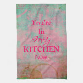 Custom Grunge roze keukenhanddoek (Verticaal)