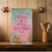 Custom Grunge roze keukenhanddoek