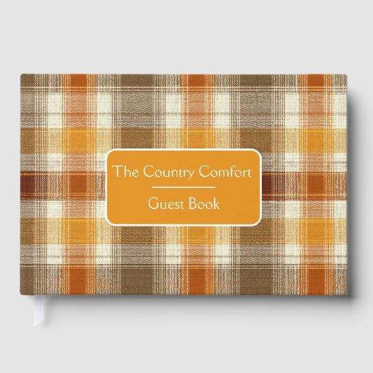 Custom Guest Book Gingham Style Vacation Rentals Gastenboek (Voorkant)