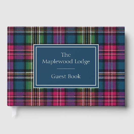 Custom Guest Book Gingham Style Vacation Rentals Gastenboek (Voorkant)