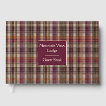 Custom Guest Book Gingham Style Vacation Rentals