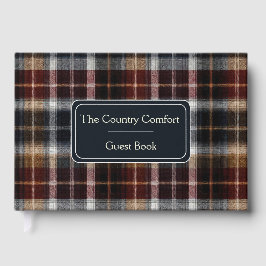 Custom Guest Book Gingham Style Vacation Rentals Gastenboek